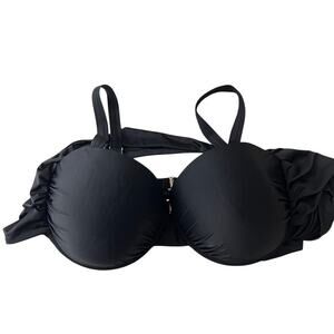 Swimsuits for All Bikini Top Black Back Tie Size 18 G/H